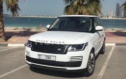 أبيض Range Rover Vogue للإيجار في Abu-Dhabi