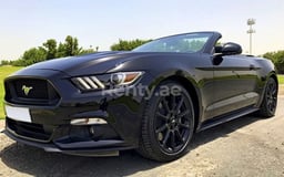 Black Ford Mustang for rent in Dubai
