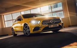 Yellow Mercedes A250 for rent in Dubai