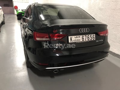 Black Audi A3 for rent in Abu-Dhabi 1