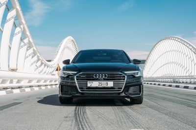 أسود Audi A6 S-line للإيجار في أبو ظبي 0