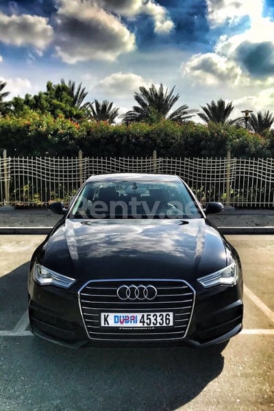 Black Audi A6 for rent in Abu-Dhabi 1