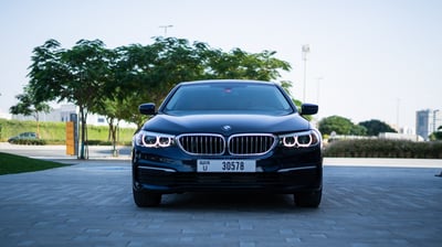 Black BMW 5 Series for rent in Dubai 0