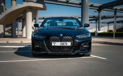 Black BMW 430i cabrio for rent in Dubai 0