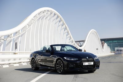 أسود BMW 430i cabrio للإيجار في أبو ظبي 0