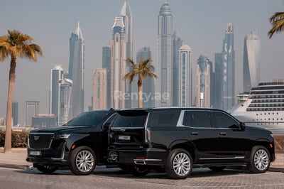 Schwarz Cadillac Escalade zur Miete in Sharjah 0