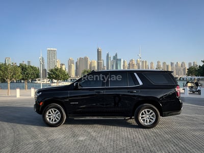 Black Chevrolet Tahoe for rent in Dubai 1