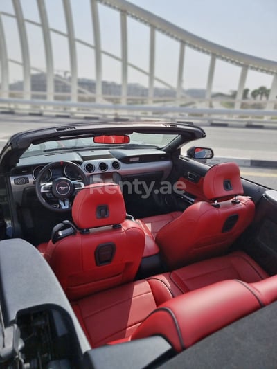 Nero Ford Mustang Eco Boost V4 cabrio in affitto a Abu-Dhabi 1