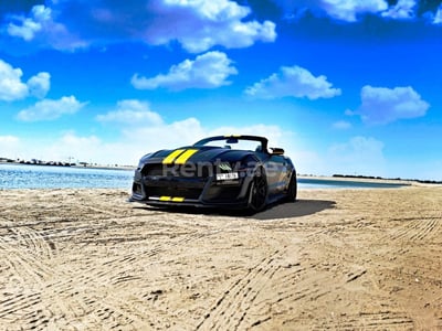 Black Ford Mustang for rent in Dubai 0