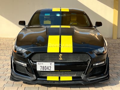 Black Ford Mustang for rent in Dubai 1