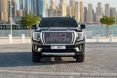 Black GMC Denali for rent in Dubai 0