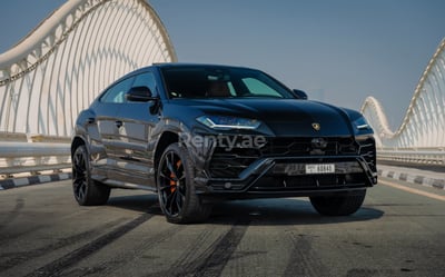 Black Lamborghini Urus for rent in Dubai 0