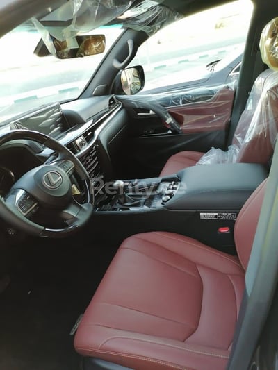 Black Lexus LX 570S for rent in Abu-Dhabi 1