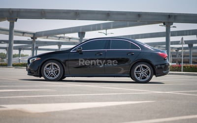 Black Mercedes A220 for rent in Abu-Dhabi 1