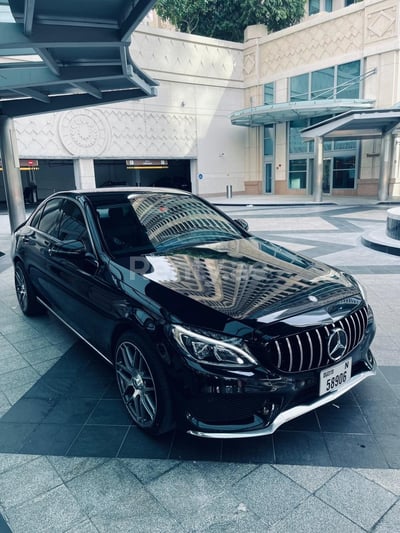 Black Mercedes C Class for rent in Abu-Dhabi 0