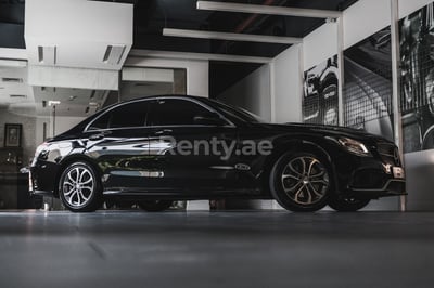 Black Mercedes C Class for rent in Sharjah 0