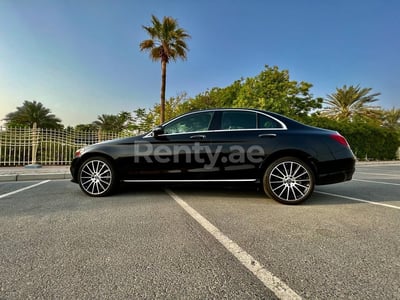 Black Mercedes C300 for rent in Dubai 0