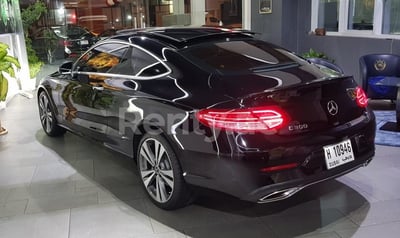 Black Mercedes C300 Coupe for rent in Dubai 0