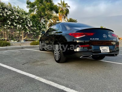 Black Mercedes CLA 250 for rent in Dubai 1