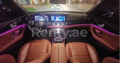 Black Mercedes E Class for rent in Dubai 1