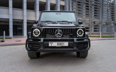 أسود Mercedes G63 AMG للإيجار في أبو ظبي 0