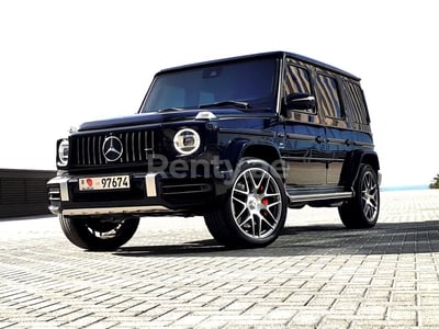 Schwarz Mercedes G63 AMG zur Miete in Abu-Dhabi 1