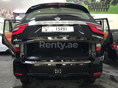 Black Nissan Patrol  V6 Titanium for rent in Abu-Dhabi 0