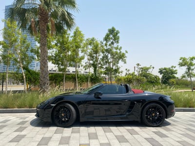 Black Porsche Boxster 718 for rent in Abu-Dhabi 1