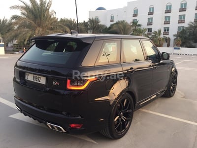 Black Range Rover Sport SVR for rent in Dubai 0