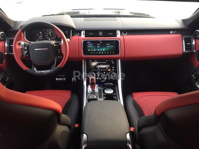 Black Range Rover Sport SVR for rent in Abu-Dhabi 1