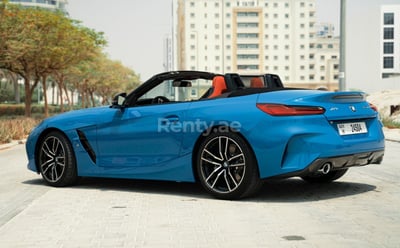 Blue BMW Z4 for rent in Dubai 0