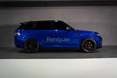 Blue Range Rover Sport SVR for rent in Abu-Dhabi 1