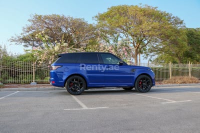 Blue Range Rover Sport SVR for rent in Abu-Dhabi 1