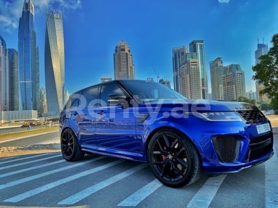 Blue Range Rover Sport SVR for rent in Sharjah 0