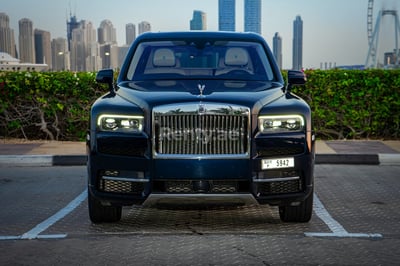 Blue Rolls Royce Cullinan for rent in Abu-Dhabi 0