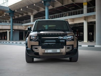 Brown Range Rover Defender V6 X for rent in Dubai 0