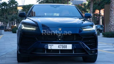 Dark Blue Lamborghini Urus for rent in Dubai 0