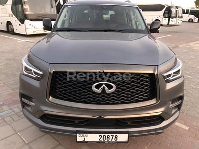 Dark Grey Infiniti QX 80 for rent in Sharjah 0