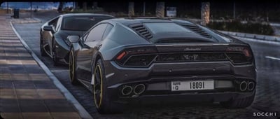 Dark Grey Lamborghini Huracan for rent in Abu-Dhabi 1