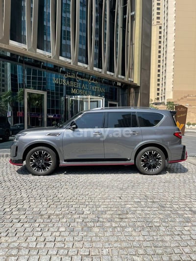 Dark Grey Nissan Patrol V8 Nismo for rent in Dubai 1