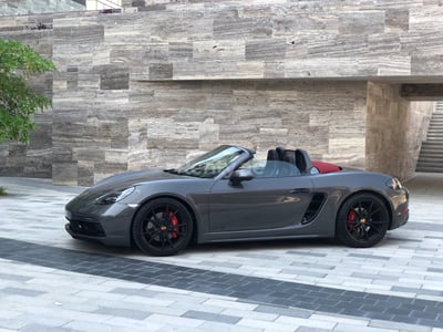 Dark Grey Porsche Boxster GTS for rent in Dubai 1