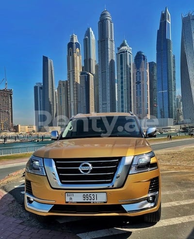 Gold Nissan Patrol V6 for rent in Sharjah 0