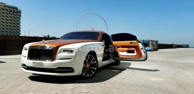 Gold Rolls Royce Wraith for rent in Dubai 0