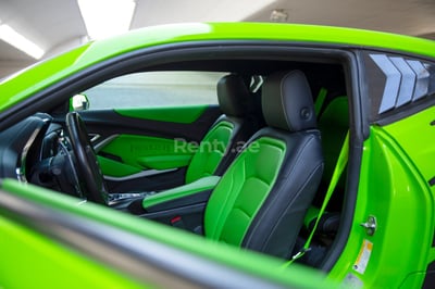 Green Chevrolet Camaro for rent in Dubai 1