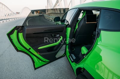 Green Lamborghini Urus Capsule for rent in Sharjah 1