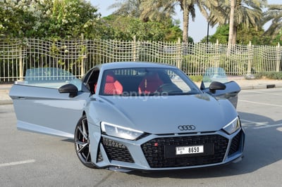 Grey Audi R8 for rent in Sharjah 0