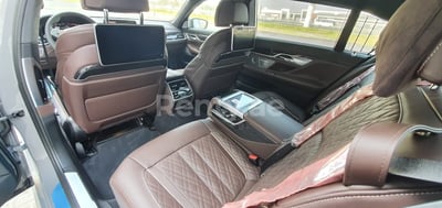 Grey BMW 750 Li M for rent in Sharjah 0