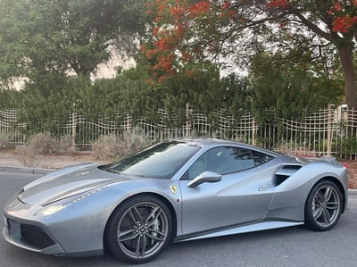 Grey Ferrari 488 GTB for rent in Dubai 0