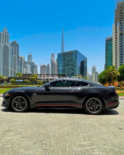 Grigio Ford Mustang Mach 1 V8 in affitto a Dubai 1