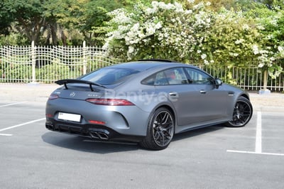 Grey Mercedes GT 63 AMG for rent in Dubai 1